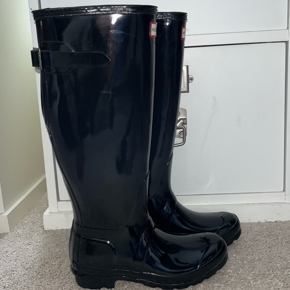 Hunter Black Women’s Original Tall Gloss Rain Boots - size US 5, EK 36, UK 3 - Picture 3 of 3
